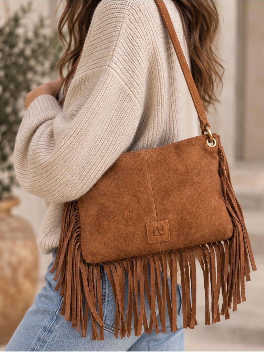 Haute Hippie NWT Fringed Suede Leather Crossbody Shoulder Bag - Picture 3 of 8